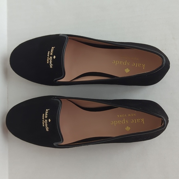 Kate Spade NY Claudia Leather Suede Velvet Slip On Flats 6B Black - Picture 13 of 16